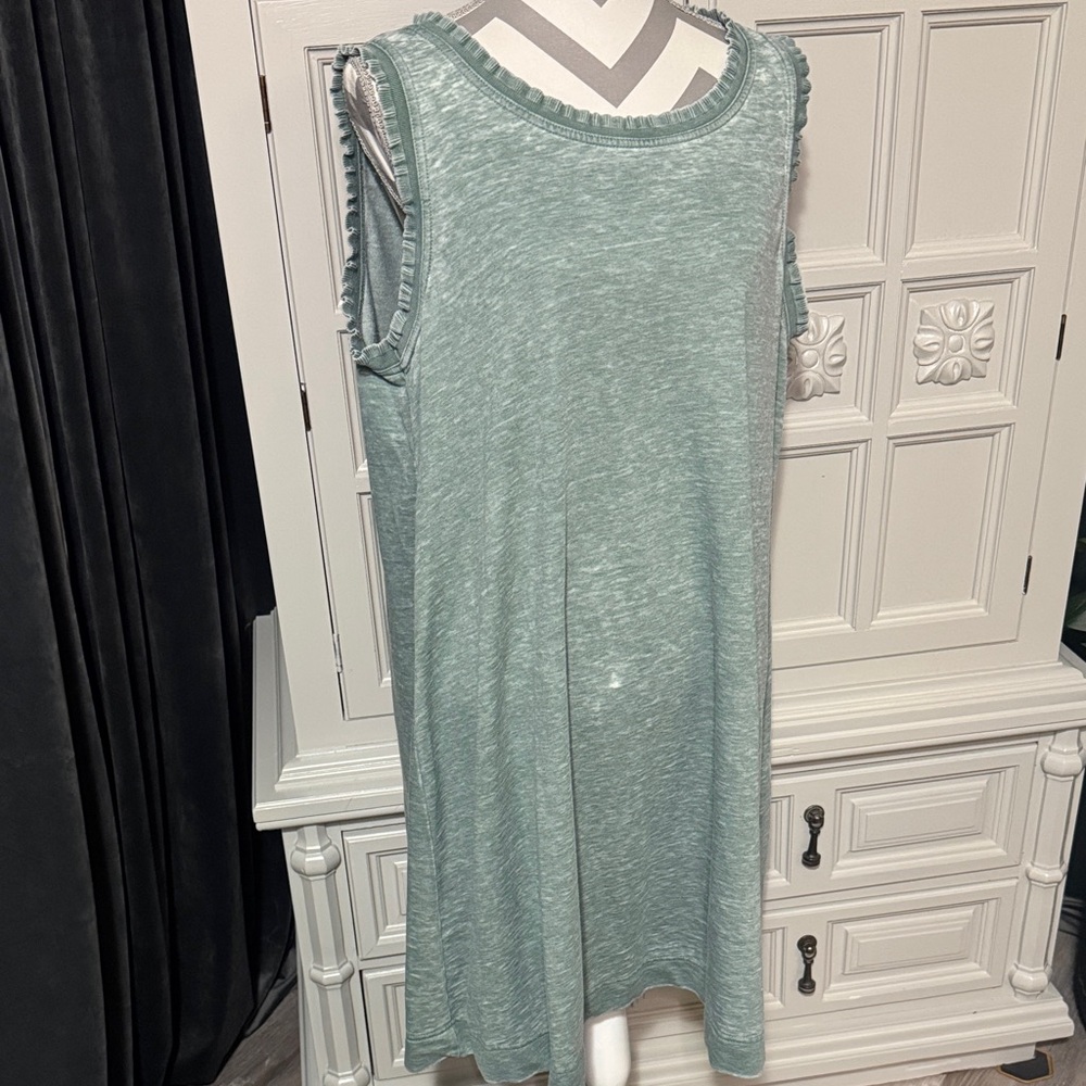Sleeveless Green Dress with Ruffle Trim by Jones New York Size 1X